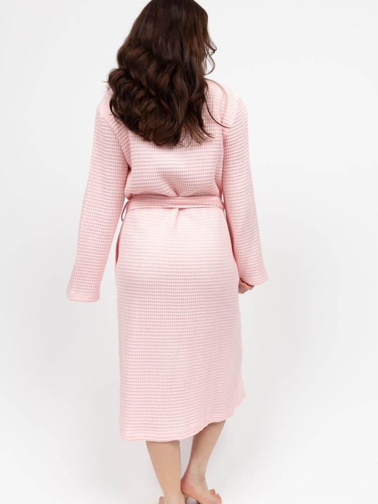 Cyberjammies Pink Waffle Dressing Gown - Image 3 of 3 Cyberjammies Pink Waffle Dressing Gown - Image 3 of 3