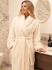Crema - Cyberjammies Striped Sealskin Fleecy Dressing Gown - Imagen 3 de 3