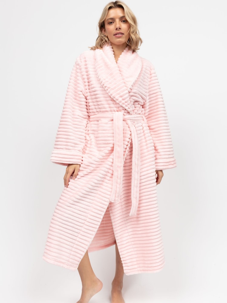 Rosa - Cyberjammies Striped Sealskin Fleecy Dressing Gown - Imagen 1 de 3