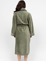 Cyberjammies Green Striped Sealskin Fleecy Dressing Gown - Image 2 of 3