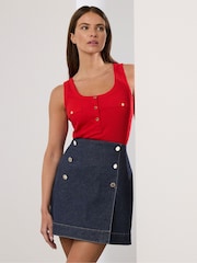 Star by Julien MacDonald Blue Wrap Denim Skirt - Image 1 of 6
