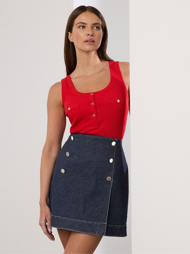 Star by Julien MacDonald Blue Wrap Denim Skirt - Image 1 of 6