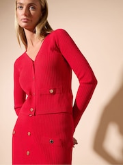 Star by Julien MacDonald Red Button Detail Skirt - Image 5 of 6