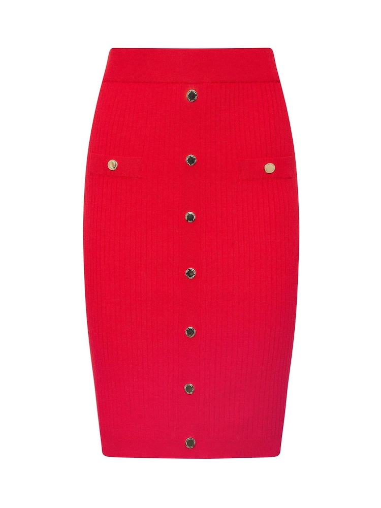 Star by Julien MacDonald Red Button Detail Skirt - Image 6 of 6