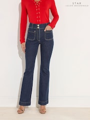 Star by Julien MacDonald Blue Kick Flare Jeans - Image 6 of 9