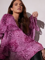 Star by Julien MacDonald Pink Fluted Sleeve Blouse - Image 3 of 6