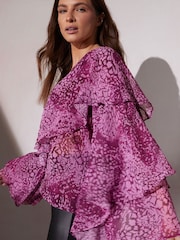 Star by Julien MacDonald Pink Fluted Sleeve Blouse - Image 5 of 6