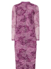 Star by Julien MacDonald Pink Mesh Ruched Dress - Image 5 of 5