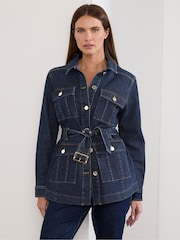 Star by Julien MacDonald Blue Denim Belted Jacket - Image 1 of 6