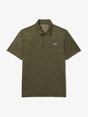 Lacoste Khaki Green Printed Golf Polo Shirt - Image 5 of 6