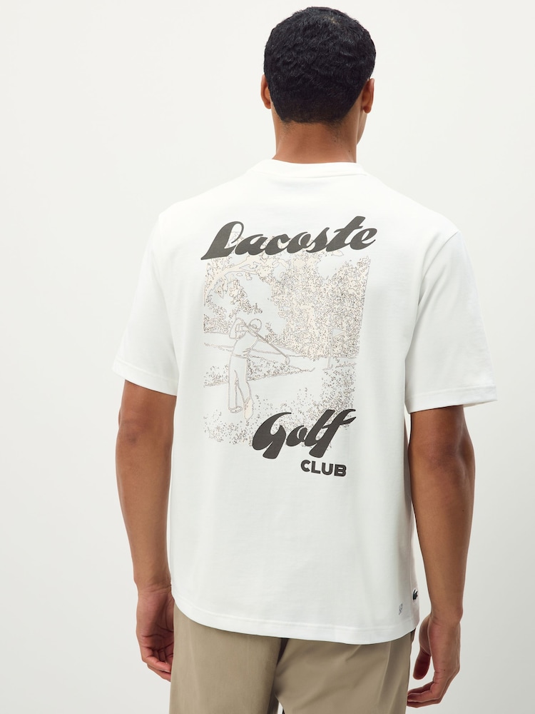 Lacoste White Golf Print T-Shirt - Image 2 of 8