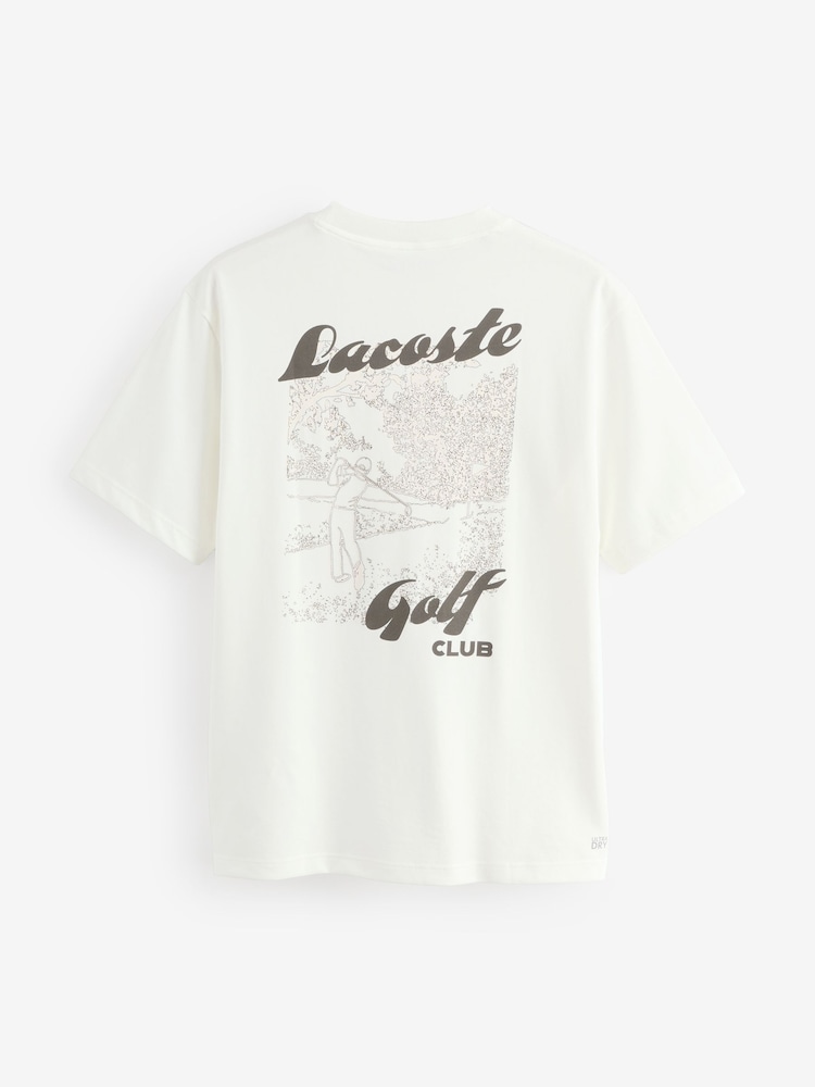 Lacoste White Golf Print T-Shirt - Image 8 of 8