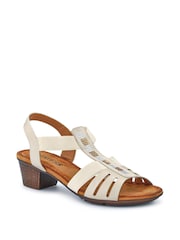 Pavers Cream Ladies Smart Sandals - Image 2 of 5