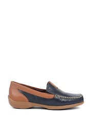 Pavers Navy-Tan Leather Moccasins - Image 2 of 6