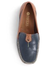 Pavers Navy-Tan Leather Moccasins - Image 6 of 6