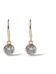 Aela Gold Tone Diamond Simulant Circular Stone Earrings - Image 3 of 4