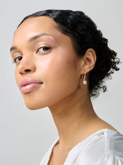 Aela Gold Tone Diamond Simulant Circular Stone Earrings - Image 4 of 4