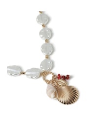 Aela Cream Pearl Effect and Shell Motif Necklace - Image 3 of 4