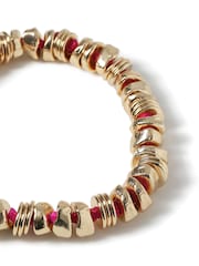 Aela Gold Tone/Pink Chunky Nugget Chipping Necklace - Image 3 of 3