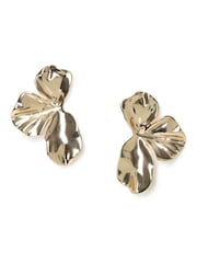 Aela Gold Tone Half Flower Earrings - Image 1 of 3