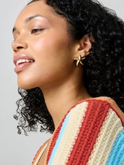 Aela Gold Tone Waterproof Stainless Steel Starfish Stud Earrings - Image 3 of 3