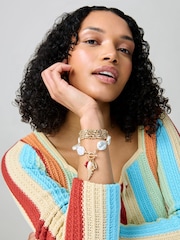 Aela Cream Pearl Effect and Real Shell Motif Bracelet - Image 1 of 4