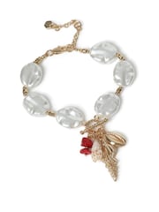 Aela Cream Pearl Effect and Real Shell Motif Bracelet - Image 3 of 4