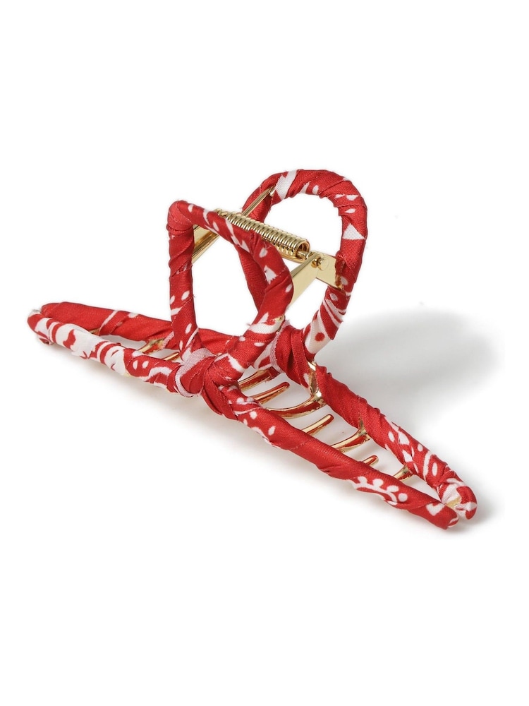 Aela Red Paisley Wrapped Claw Clip - Image 3 of 3
