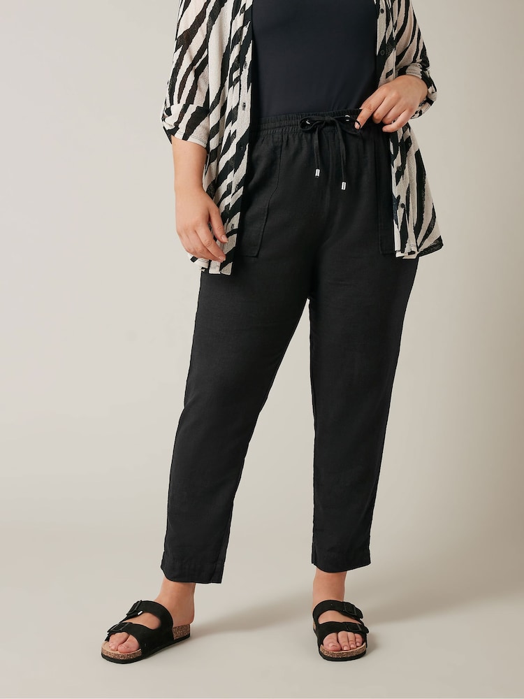 EVANS Curve Linen Joggers - Image 1 of 5