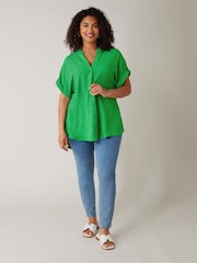 Evans Yoke Button Thru Grown On Sleeve Blouse - Image 3 of 5