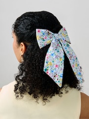 Aela Pink Multicolour Broderie Hair Bow - Image 4 of 4