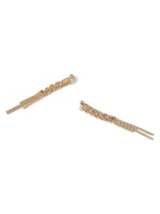 Aela Gold Tone Plait Twist Drop Earrings - Image 2 of 3