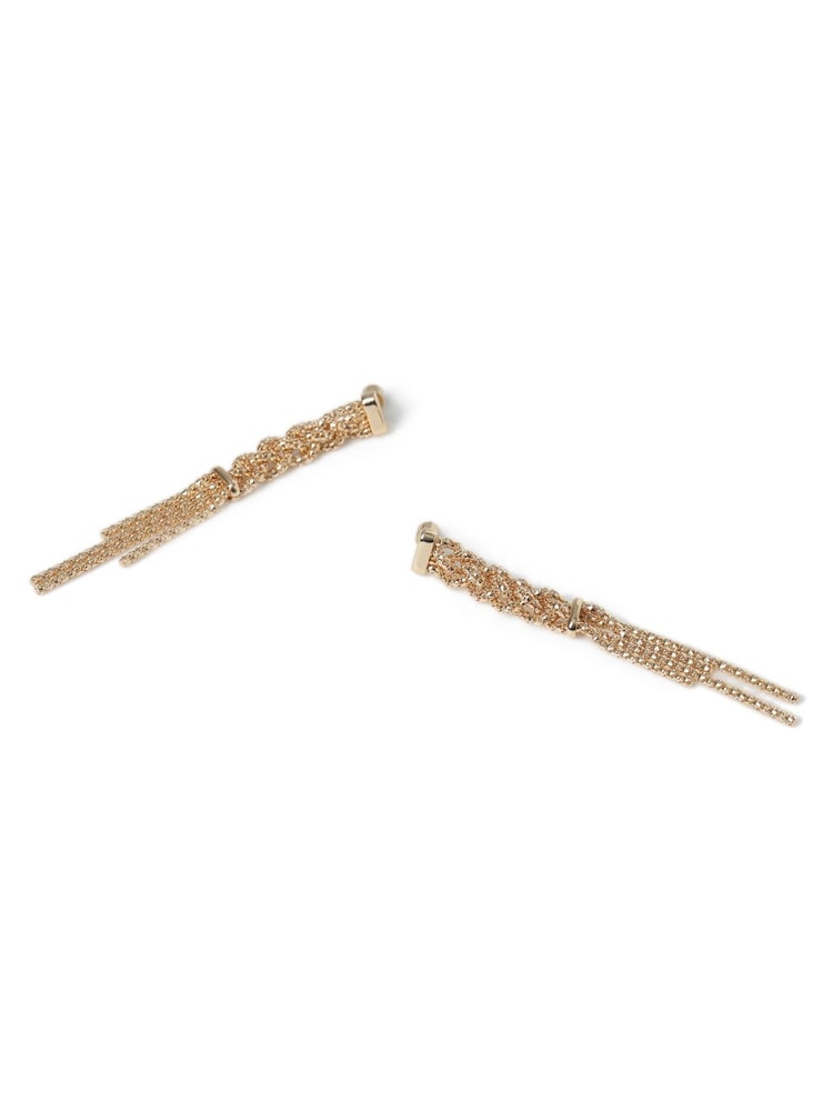 Aela Gold Tone Plait Twist Drop Earrings - Image 2 of 3