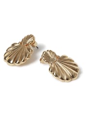 Aela Gold Tone Mini Shell Drop Earrings - Image 2 of 2