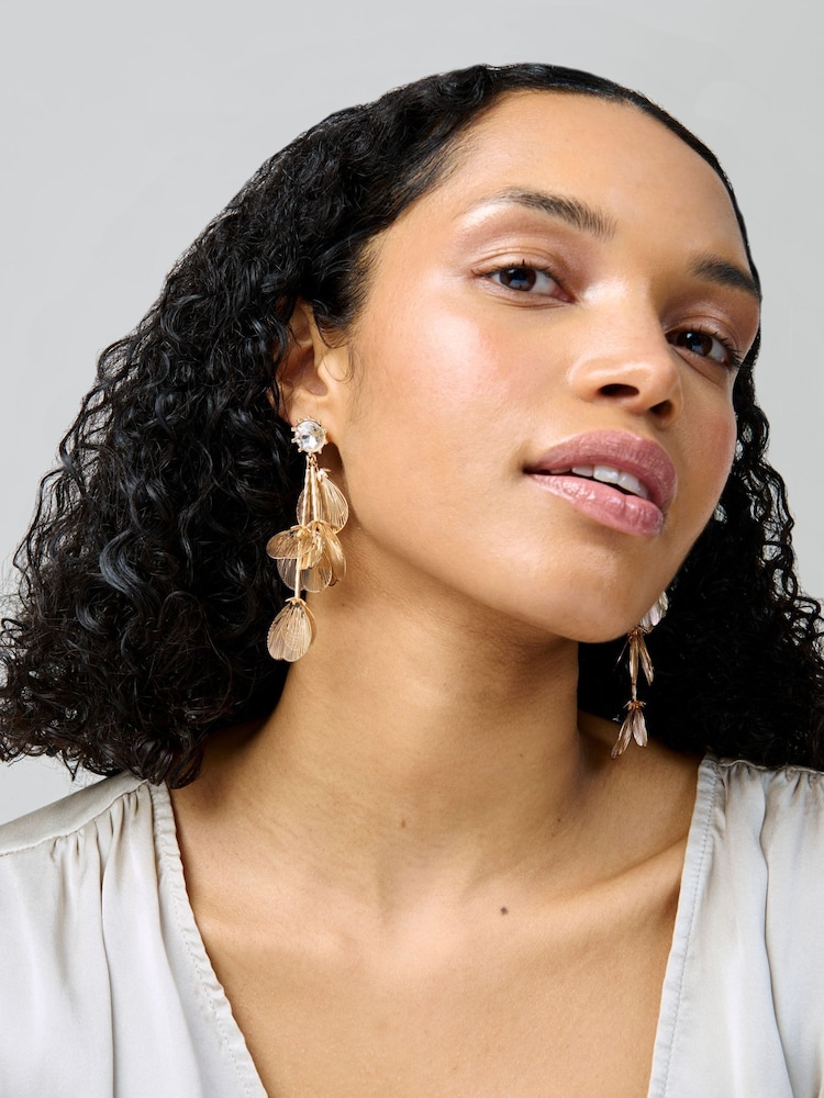 Aela Gold Tone Flower Mobile Earrings - Image 3 of 3