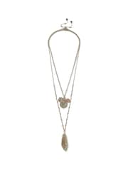 Aela Gold Tone Feather Long Necklace - Image 1 of 2