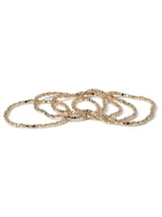 Aela Gold Tone Beaded Stretch Bracelets 5 Pack - Image 1 of 3