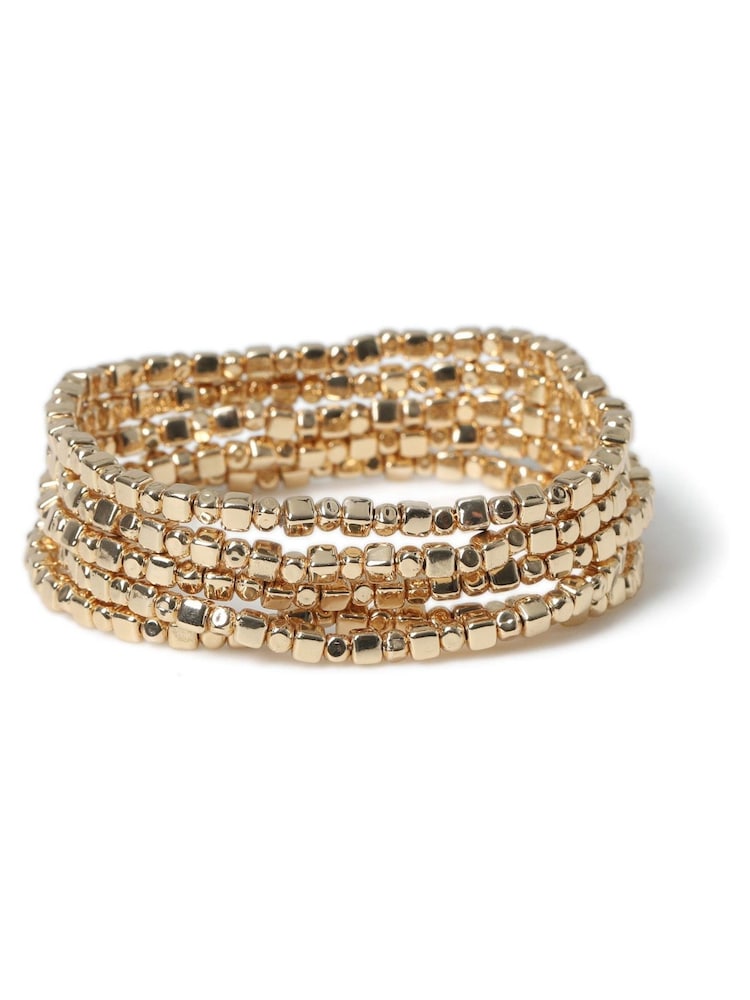 Aela Gold Tone Beaded Stretch Bracelets 5 Pack - Image 2 of 3