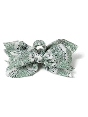 Aela Green Paisley Print Bow Hair Claw - Image 1 of 3