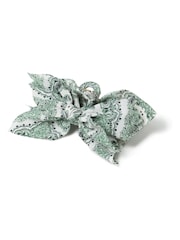 Aela Green Paisley Print Bow Hair Claw - Image 2 of 3