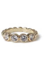 Aela Gold Tone Diamond Simulant Mini Stone Ring - Image 1 of 2