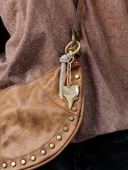Aela Gold Tone Crystal Jelly Heart Bag Charm Keyring - Image 1 of 3