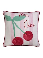 Fusion Pink Cherry 100% Cotton Filled Cushion - Image 2 of 3