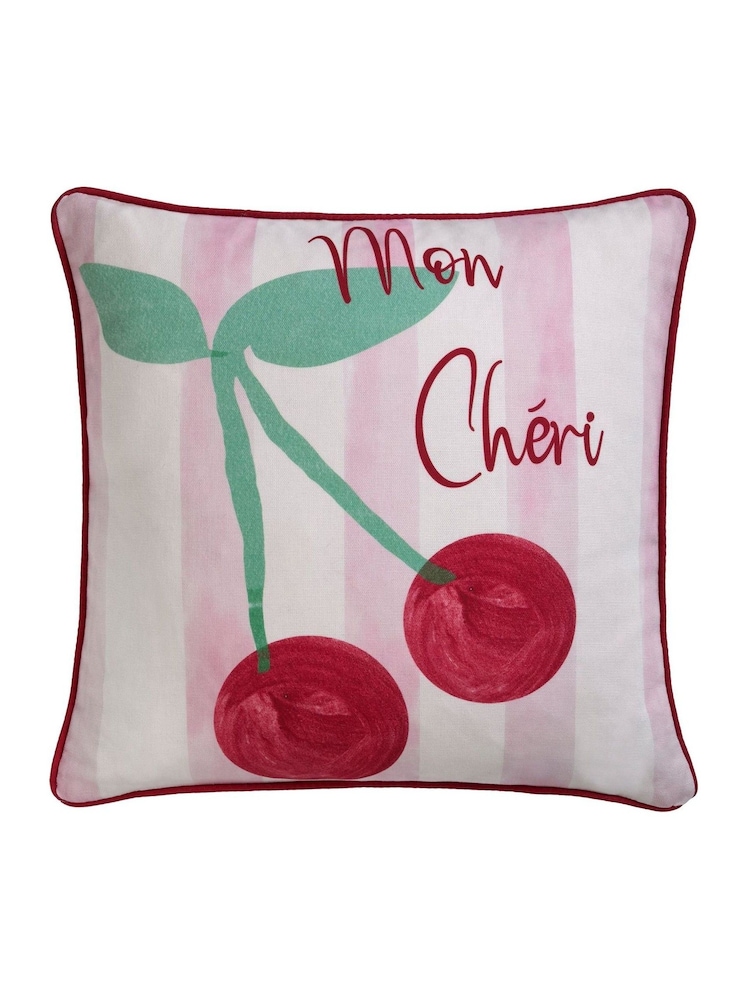 Fusion Pink Cherry 100% Cotton Filled Cushion - Image 2 of 3