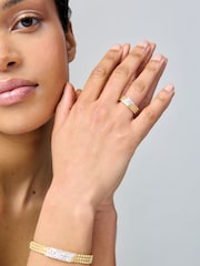Aela Gold Tone Diamond Simulant Bobbled Stone Ring - Image 1 of 3