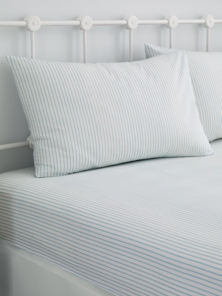 Dreams & Drapes Finlay Stripe Easy Care 28cm Fitted Bed Sheet Set - Imagen 2 de 3
