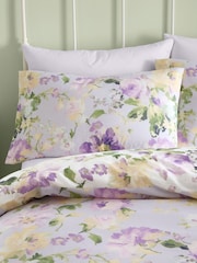 Dreams & Drapes Lilac Flourette Easy Care Duvet Cover Set - Image 2 of 4