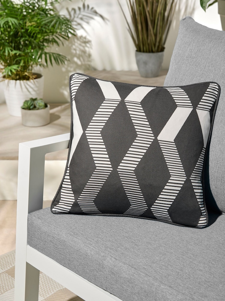 Fusion Black Rico Water and UV Resistant Filled Cushion - Image 1 of 3