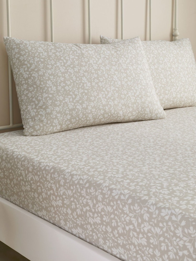 Dreams & Drapes Natural Tess Easy Care 28cm Fitted Bed Sheet Set - Image 1 of 2