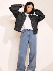 PixieGirl Petite Куртка из денима с рукавами-фонариками из 100% хлопка - Image 2 of 4